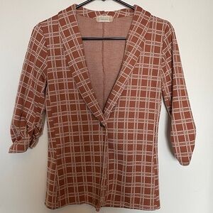 Altar'd State Burnt Orange Plaid Blazer